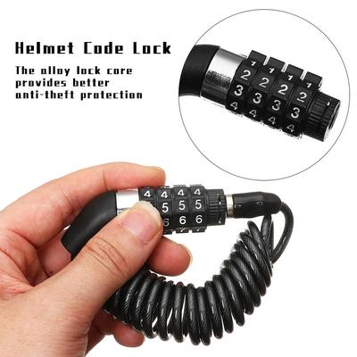 Flexibles Stahlkabel-Motorradschloss, 4-stelliges Passwort, Helm-Codeschloss, Diebstahlsicherung, Kabel-Steppstich