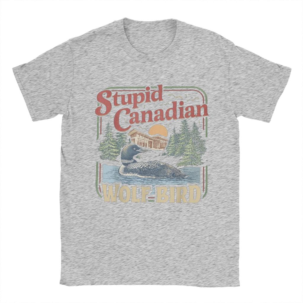 Funny Stupid Canadian Wolf Bird TShirt for Unisex Heated Rivalry Pure Cotton Tee Shirt O Neck Short Sleeve T Shirt Summer Clothing