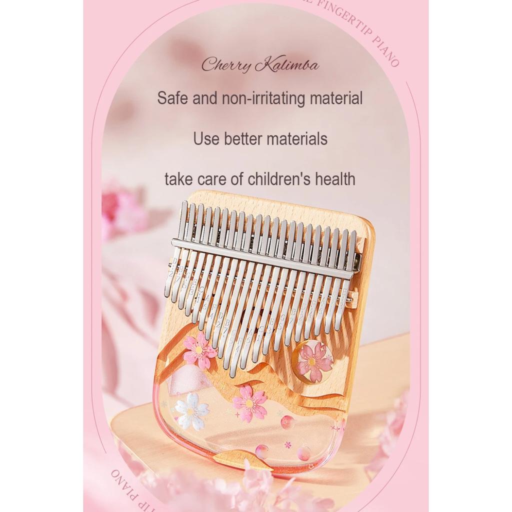 High-end Kalimba 21 Keys Thumb Piano Musical Instrument Professional Kalimba 21 Keys Finger Piano Sakura Kalimba