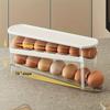 Space-Saving Rolling Egg Storage Box for Refrigerator Side Door - Durable Plastic, Battery-Free, Essential Kitchen Accessory
