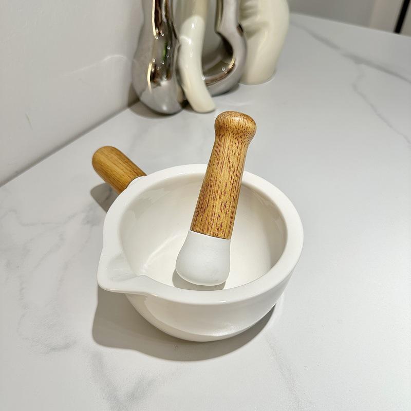 Ceramic Mortar & Pestle: Hunan Cuisine Garlic Grinder for Eggplant, Chili, and Tea.