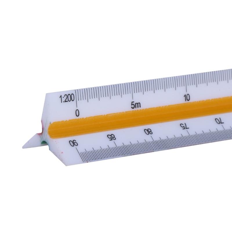 Plastic Scale Ruler, Triangular Ruler, 30cm, Triangular Ruler, Metric Scale 1:20, 1:25, 1:50, 1:75, 1:100, 1:125