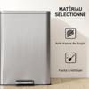 Kitchen Bin, 20 L Stainless Steel, Foot Pedal, Soft-Close Lid, Silver