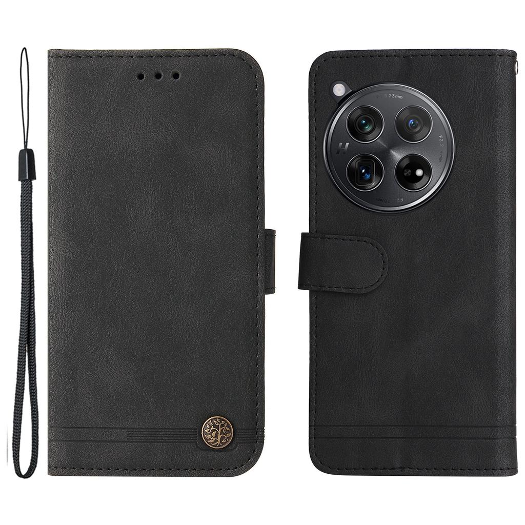 For OnePlus 12R 5G/Ace 3 5G Leather Wallet Cases Skin Touch Phone Cover Stand with Strap