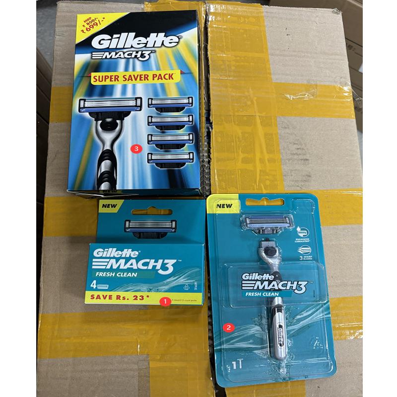Gillette Mach 3 1 Handle + 5 Razor Heads Classic Safety Razor Blades Straight Shaver for Men