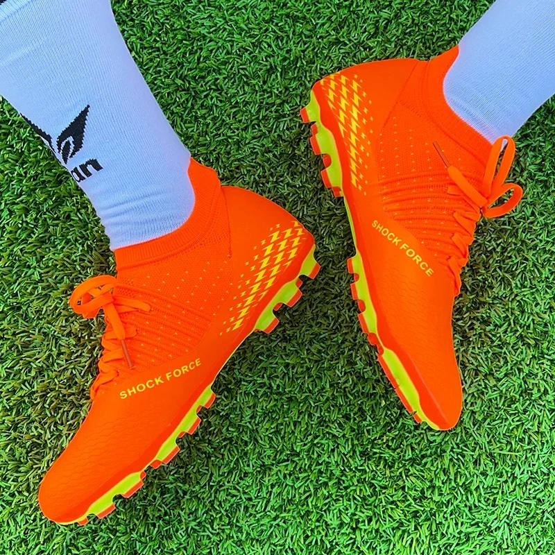 Men Soccer Cleats Shoes Long Spikes Football Boots Non Slip Turf Indoor Training Sports Futsal Shoes Match Professional Sneakers