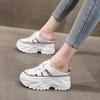 Platform Sandals Women Shoes Inner Height Increase Slippers Women Summer Outside New Cowhide Bag Head Breathable Sandals