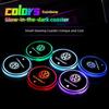Car Stickers Car Glowing Coasters LED Light Water Cup Mat For VW Golf Amarok T5 Phaeton GTI Teramont Car USB Charging Coasters
