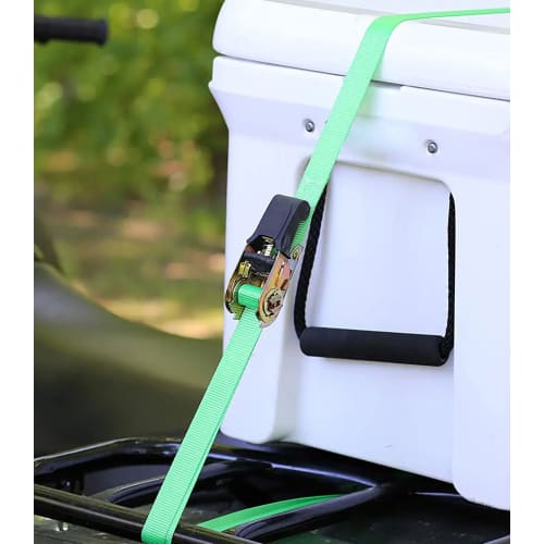 Set of 4 Lashing Belts, Ratchet Belts, Down Belts, Cargo Tie-Down Belts, 20cm Fixed Side, 4.5m Winding Side, 2.5cm Wide, 800kg Breaking Load Capacity