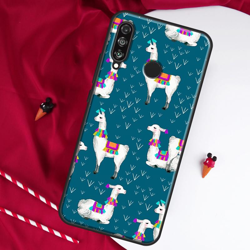 Cartoon Alpaca Llama For Huawei Nova Y61 Y70 Y90 Y60 Y72 Y91 12s 12i 11i 7i 8i 9 10 SE P60 Pro P30 P40 Lite Case