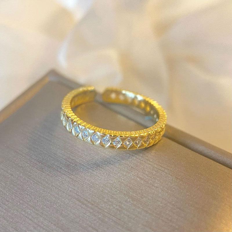 

Кольцо с бриллиантами, ряд, кольцо с бриллиантами, регулировка открытия, женское, легкое, роскошное