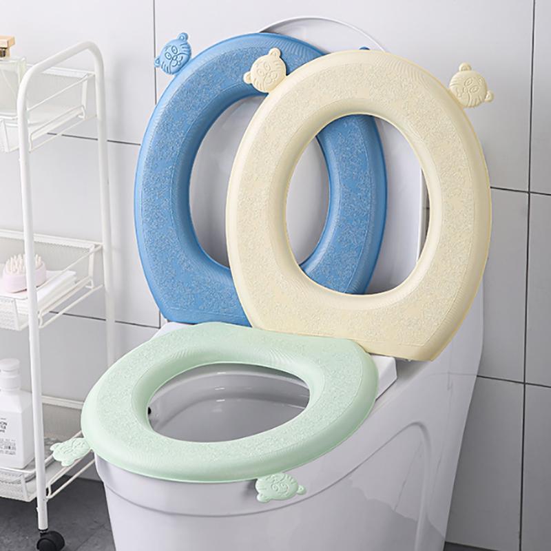 Eva Waterproof Toilet Seat Cover Thickened Four Seasons Universal Toilet Seat Cushion Paste Type Household Toilet Accessories