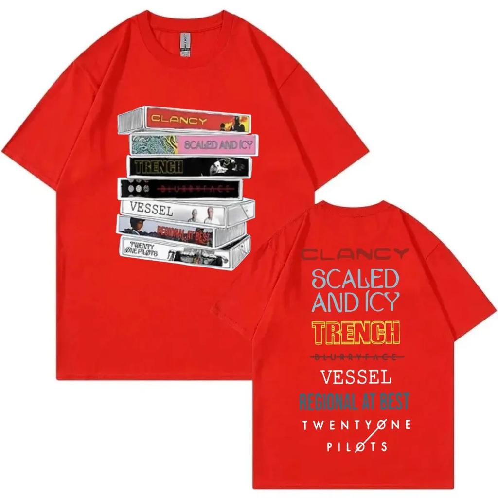 Rockband Twenty One Pilots Album Grafik T-Shirt Herren Damen Trend Hip Hop Retro T-Shirt Lässig Mode Kurzarm T-Shirts