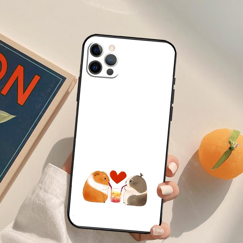 Animal Guinea Pig Funda Case For iPhone 16 15 14 Pro Max 11 12 13 Pro Max Mini XR 16 15 Plus 16e Phone Cover