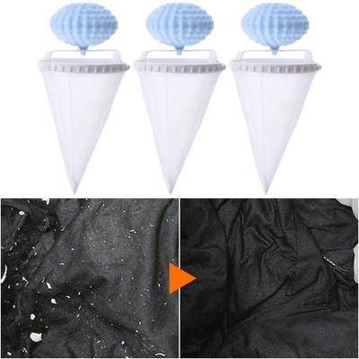 3Pcs Pet Hair Remover for Laundry Reusable Washing Machine Floating Lint Mesh Bag Pet Hair Catcher for Washing Machine