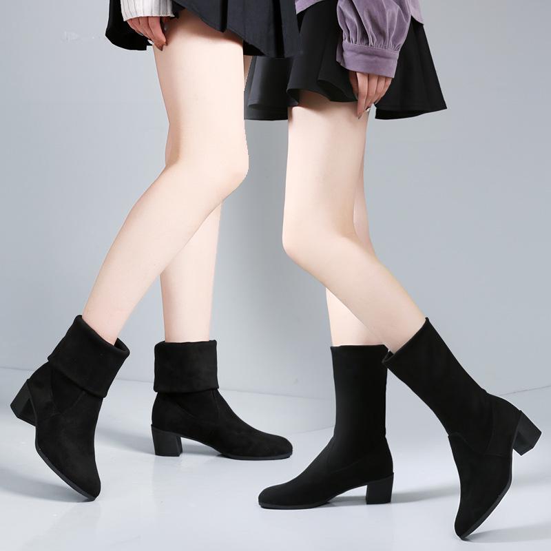 Ganzjahres-Slipper-Tanzstiefel mit mittlerem Absatz für Damen