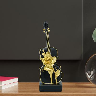Violin Statue Decor Desk Decoration Ornament Abstract Art Figurine for Cafe Festival Bookcase
