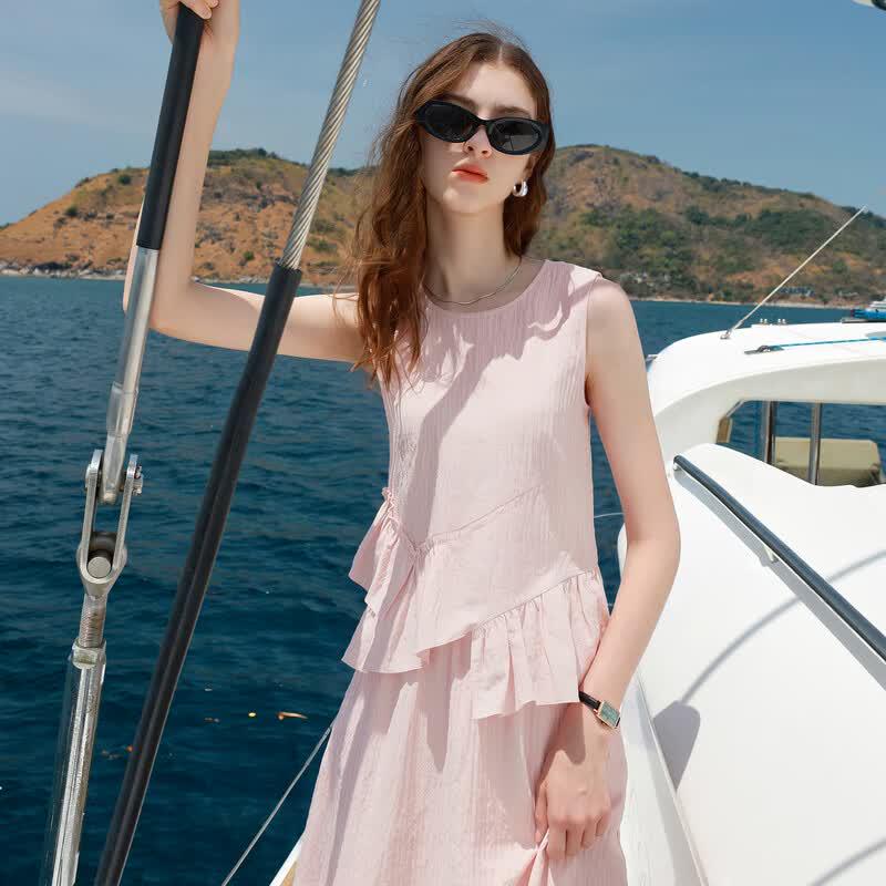 Women's Sleeveless A-Line Skirt Two-Piece Set