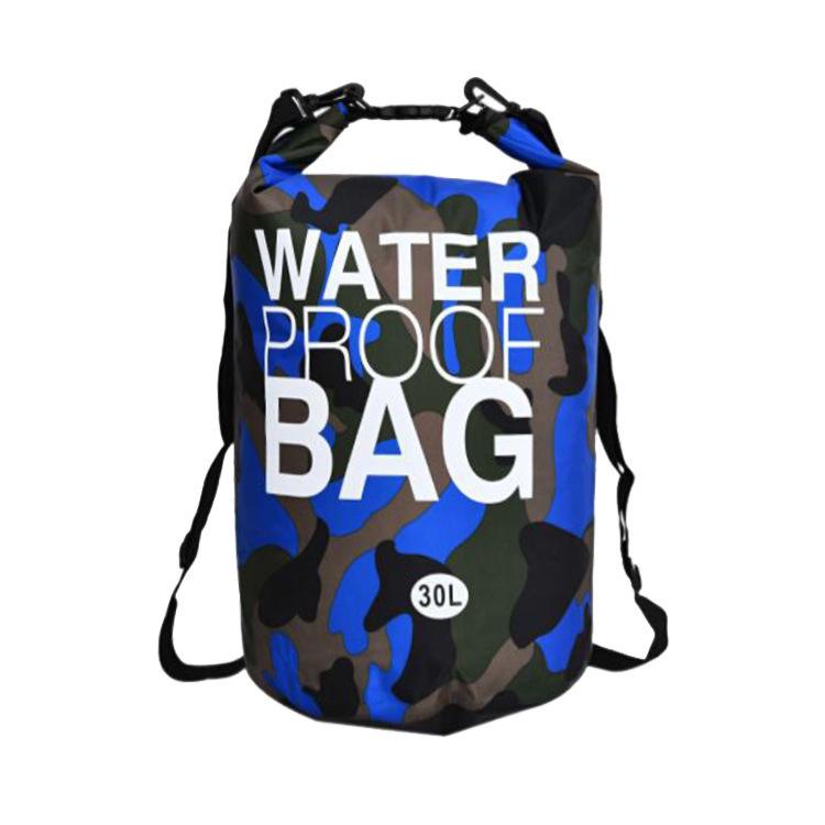 Waterproof PVC Camouflage Bucket Bag: Wet & Dry Separation, Ideal for Kids' Rafting, Beach & Swimming Activities