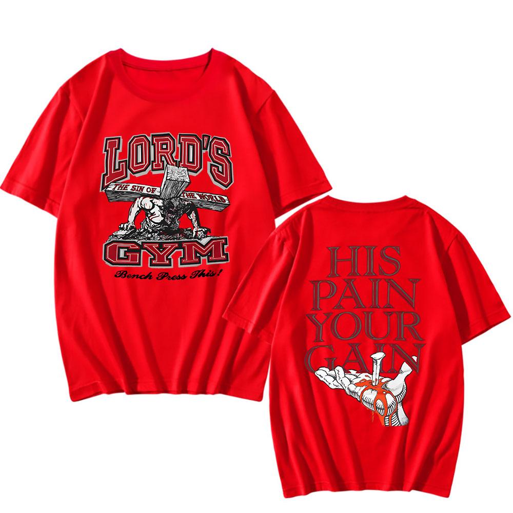 Pánské/ženy letní tričko s potiskem Lords Gym His Pain Your Gain, bavlněné, hip hopové, unisex tričko s potiskem, streetwear