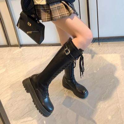 Long Boots Women's British Style Thick-legged Knight Boots Fat Mm Big Tube Circumference High Boots Slim Fashion Ins Trendy Women's Boots