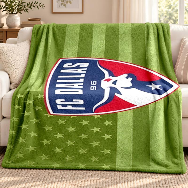 FC Dallas blanket Flannel Blanket Soft Cozy Plush Throw for Sofa Bed Lightweight Home Decoration Outdoor camping