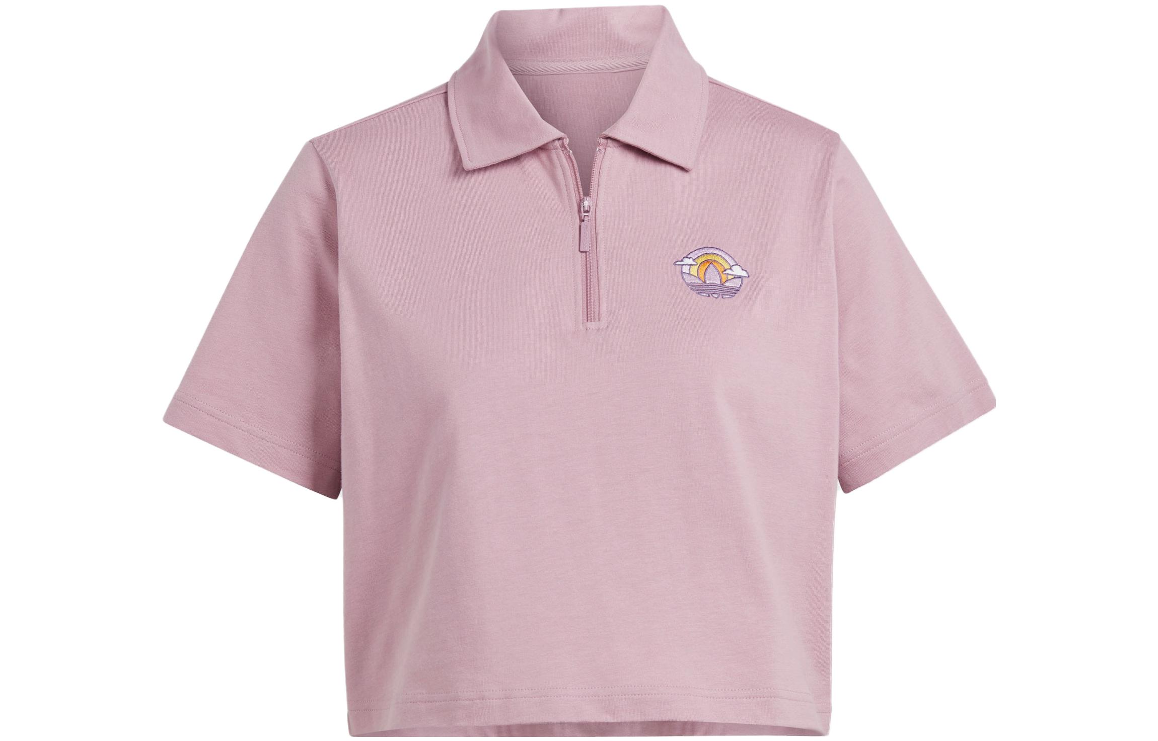 Adidas Originals Polo Shirts Women s Magical Purple Pink Polo Collar Moderate Straight Fit IN4140