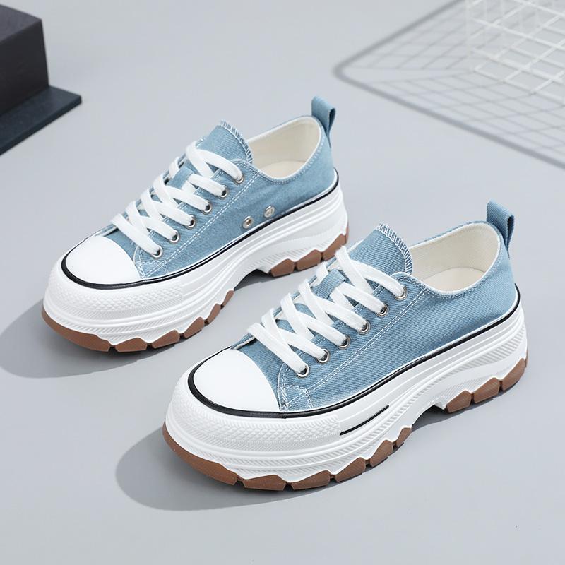Women's Fashion Canvas Skateboard Shoes Girls Students Sports Running Sneakers Walking Hiking Travel Footwear