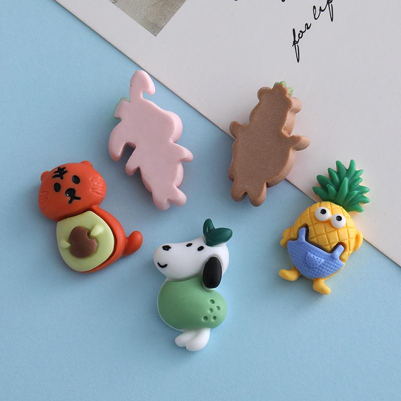Cute Cartoon Fruit & Animal Resin Keychain, Hair Clip, Phone Case & Water Bottle Accessories