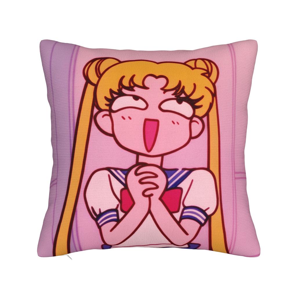 Sailor Moon Kawaii Meme Pillow Case Soft Pillow Cover Vintage Pillowcases For Sofa Home Decoration