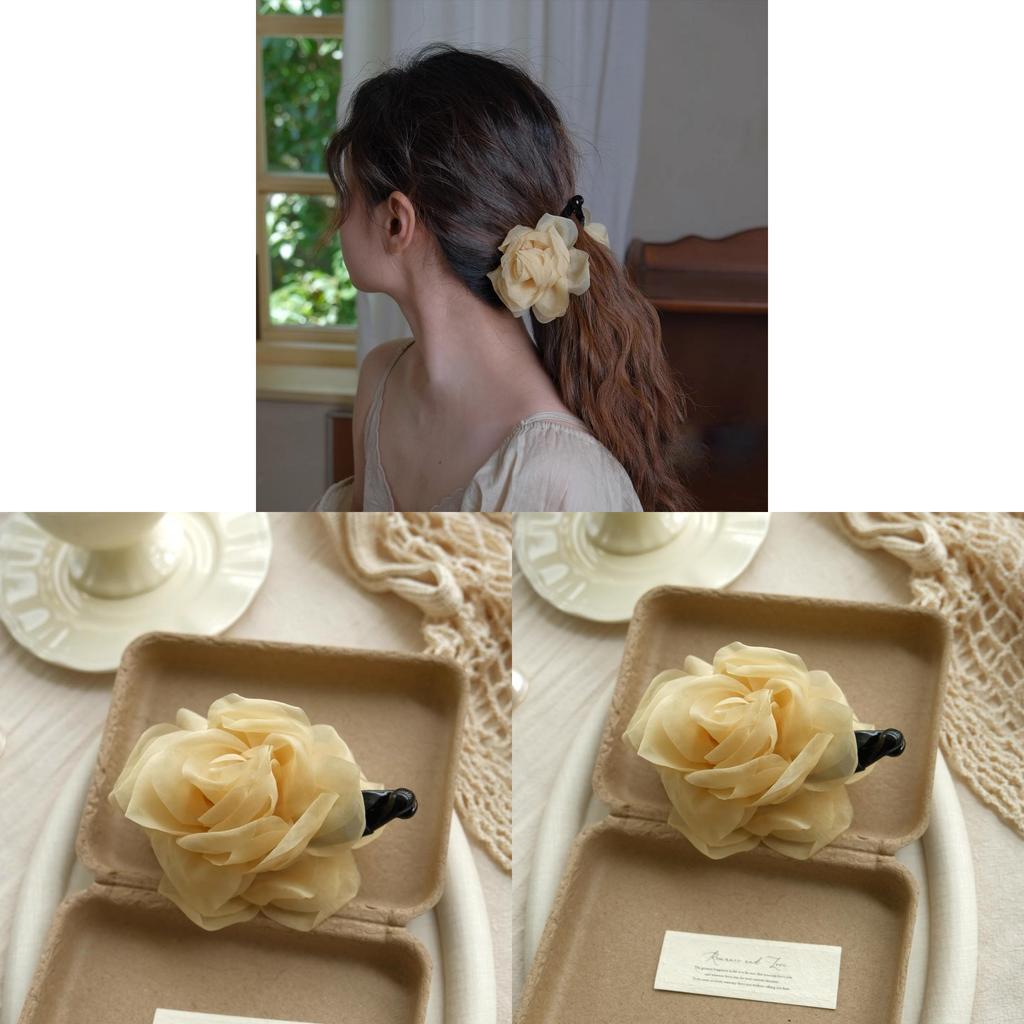 Luofu Flower Dream Hair Claw With Rose Design For Women Summer 2025