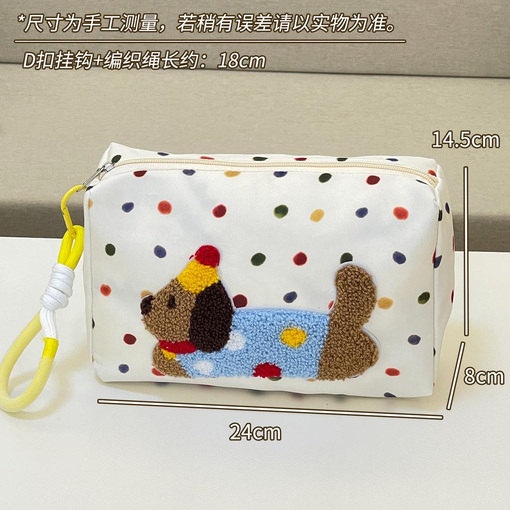 New Dachshund Puppy Cosmetic Bag for Girls Storage Bags Large Capacity Women Portable Organizer with Braided Keychain Wholesales