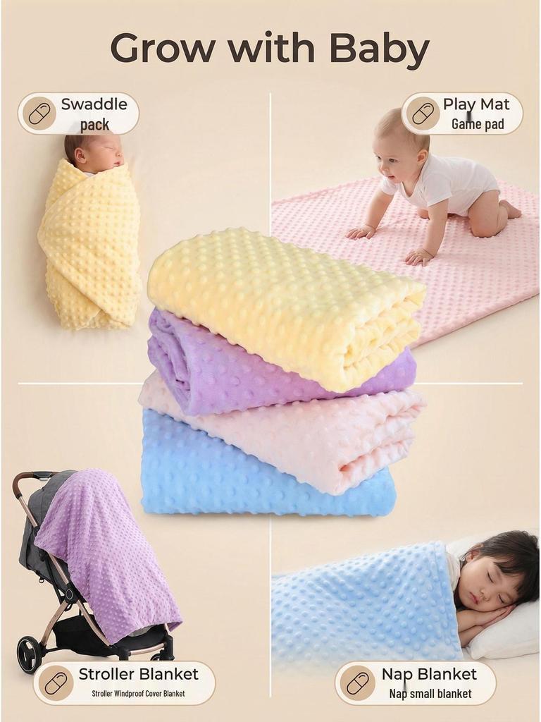 Dou Dou Class A Baby Crib Blanket – Soft Coral Fleece Quilt for Spring & Autumn