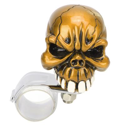 Lenkrad Drehknopf Totenkopf Form Universal Power Griff für Autos LKWs Traktoren BooteGelb