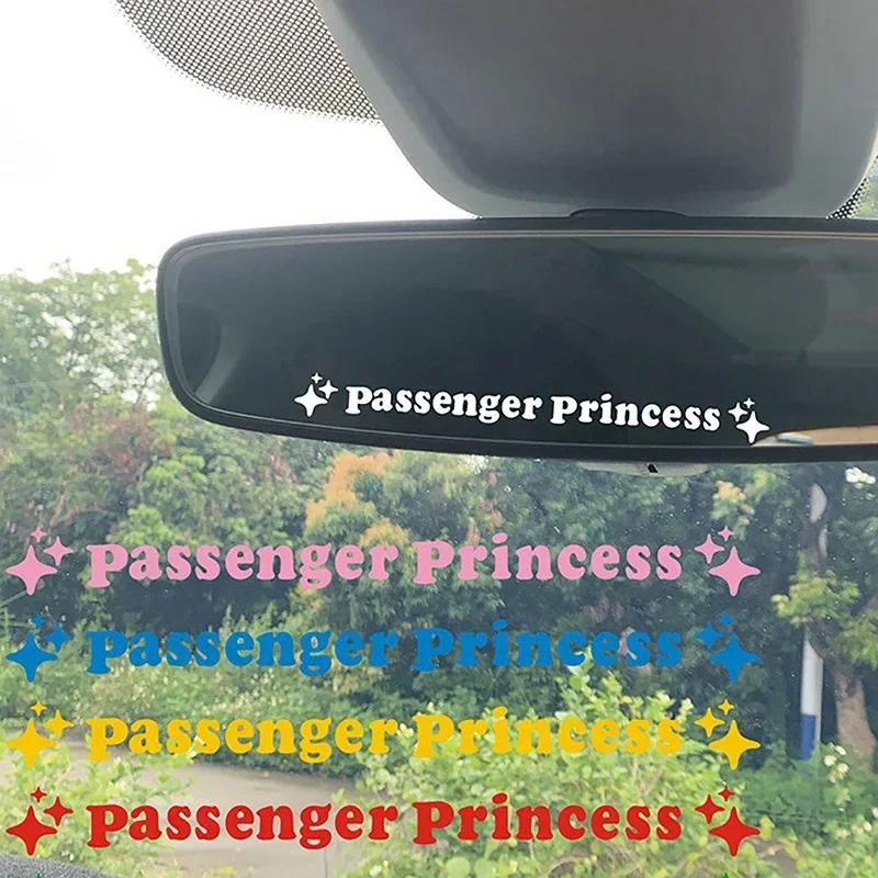 2pc Funny Car Decal 12.5x1.18cm Mirror Decoration Passenger Princess Star Mirror Decal Sticker Rearview Mirror Car Vinyl Decor