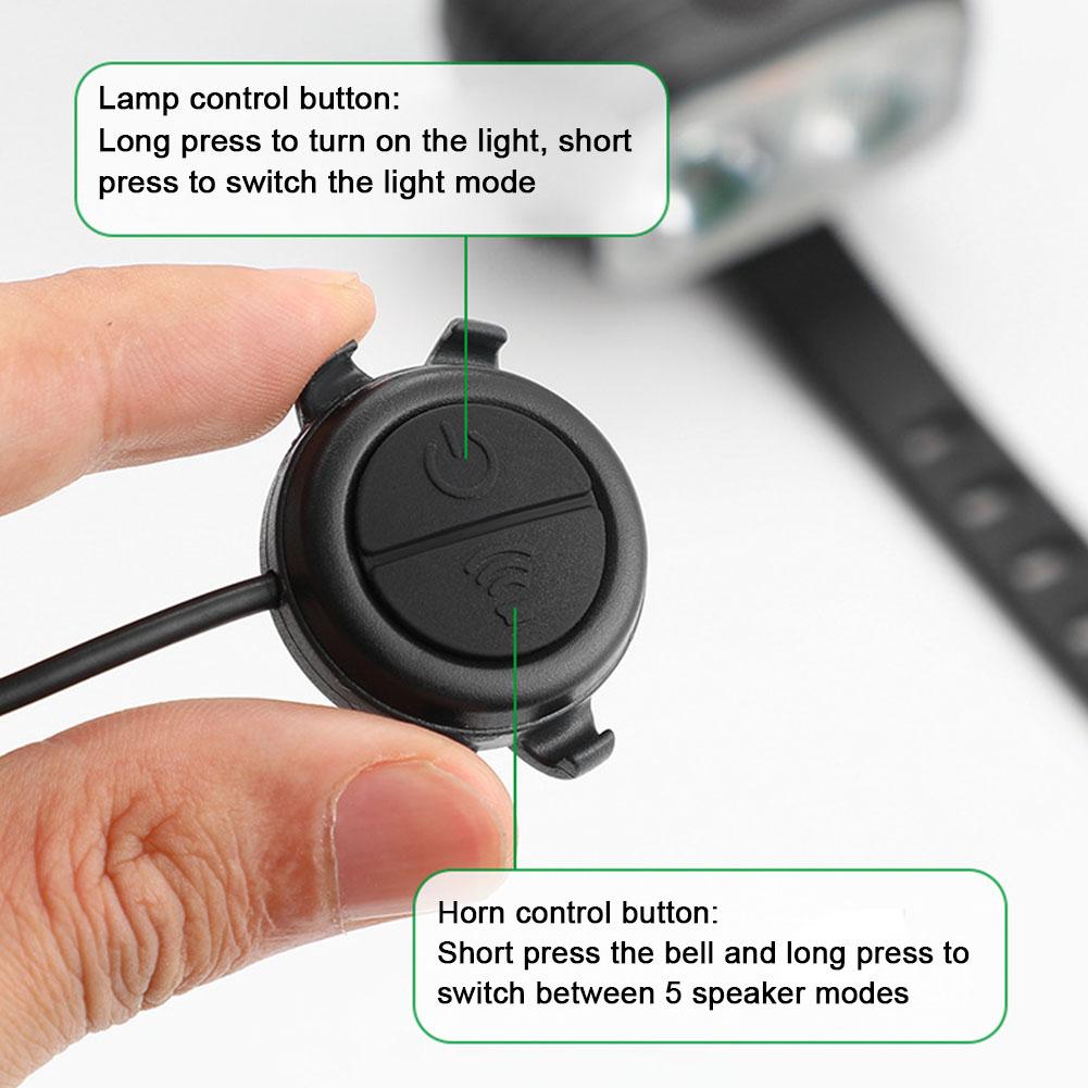 2 In 1 Waterproof USB Rechargeable Light With Horn 200lm Bicycle COB Front Light With 120dB Loud Horn Cycling Flashlight Bicycle
