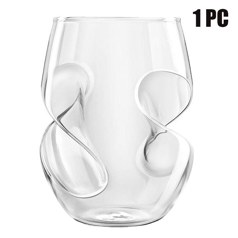 Creative Twisted Cocktail Glass Insulated Rotate Whiskey Glass Reusable Multipurpose Glassware Wine Glasses Sleek Curves