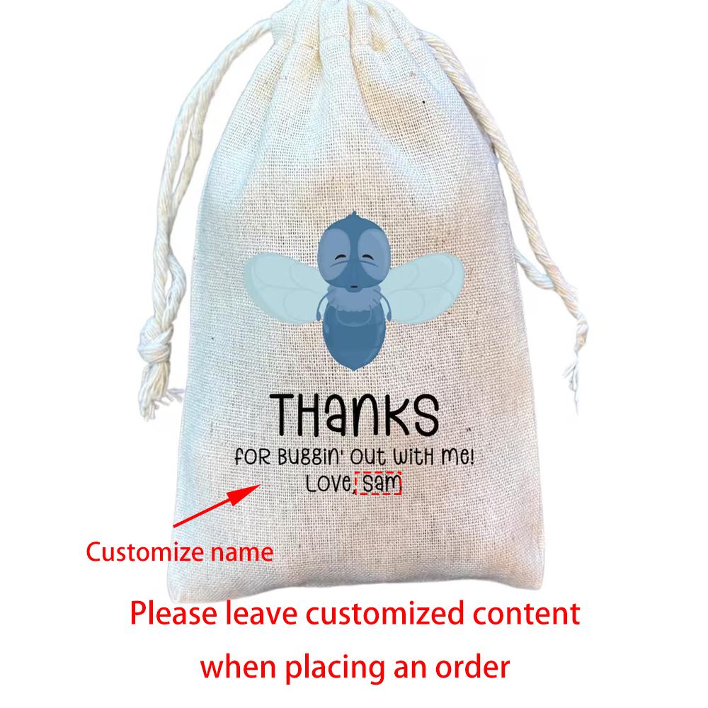 

Custom 5Pcs Bug Themed Party Favor Bags Baby Shower Drawstring Goodie Bag New Born Birthday Gift Garden Party Decor Supplies 5pcs13x18cm