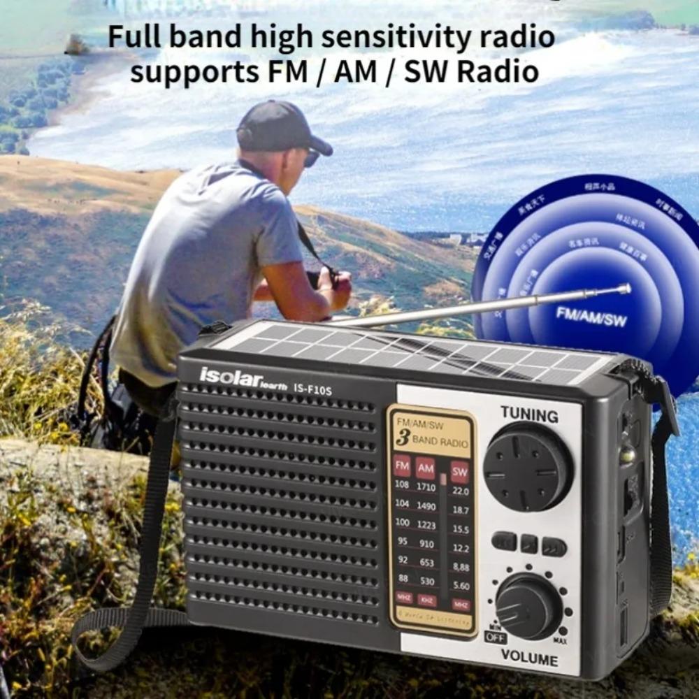 Multifunctional Radio Solar Battery Powered AM FM SW Radio TF Card USB Drive Portable Radio with Bluetooth Speaker