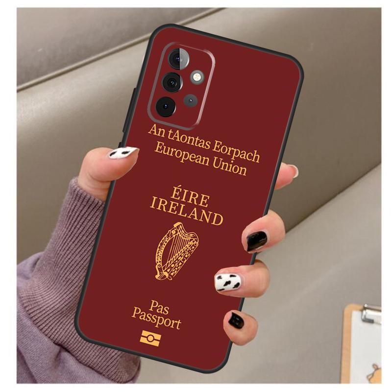 Irish Passport Ireland Flag Case For Samsung Galaxy A56 A16 A26 A36 A06 A52 A53 A33 A13 A34 A54 A14 A15 A35 A55 A22 A32