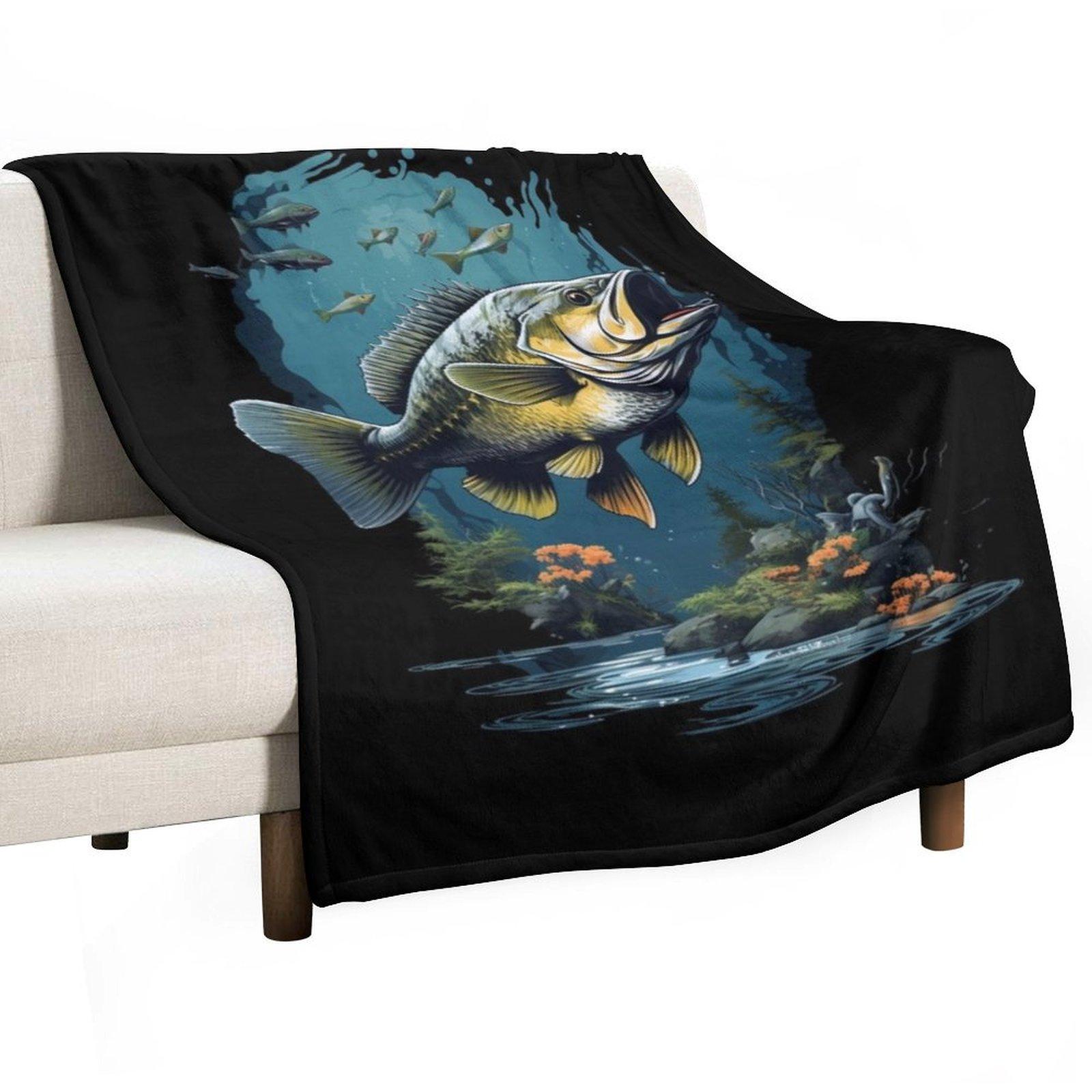 

Perch Fish Throw Blanket Sofas sofa bed Shaggy Plaid on the sofa Blankets 30x40in