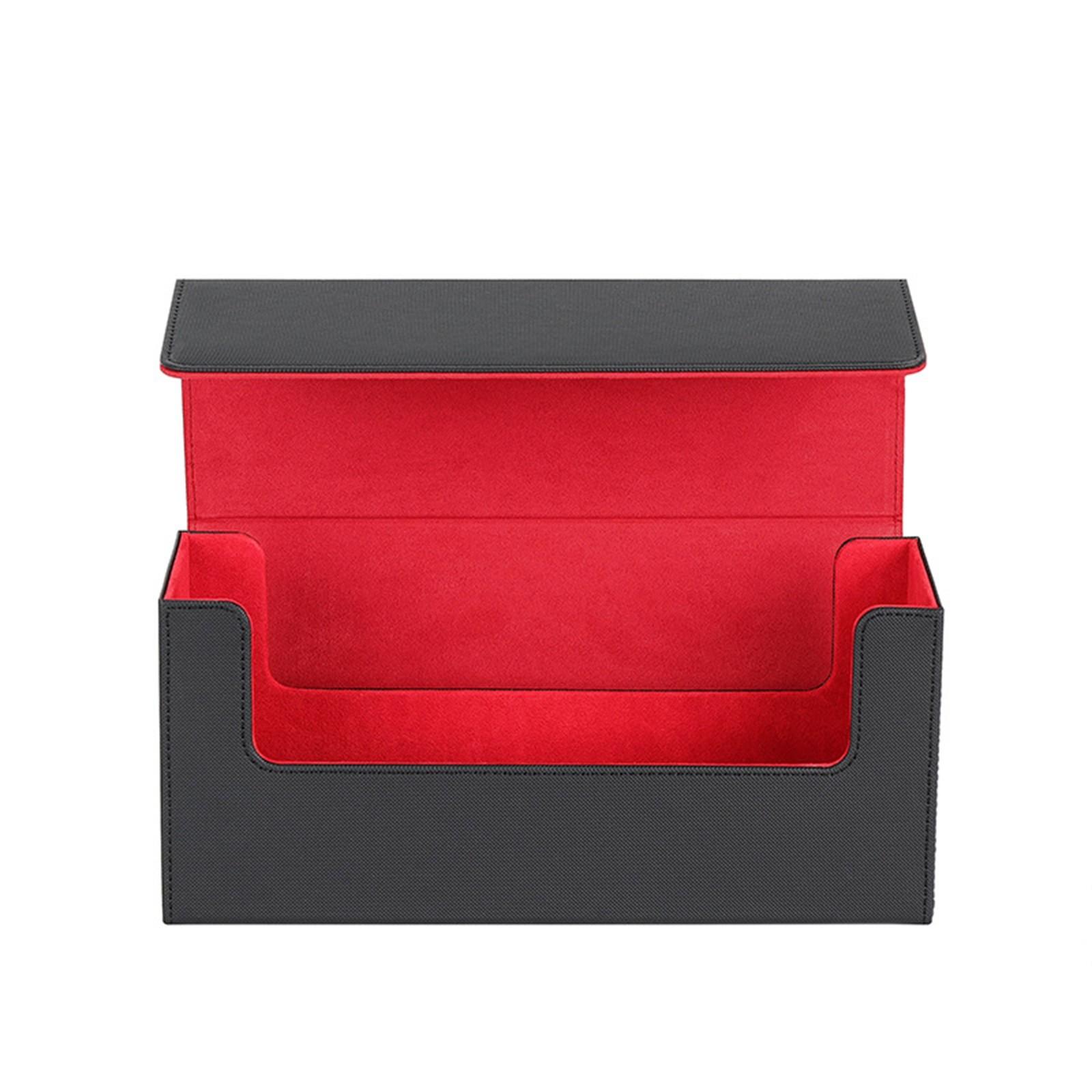 

Коробка для хранения карт из искусственной кожи, ящик для хранения карточек для настольных игр One Size красный