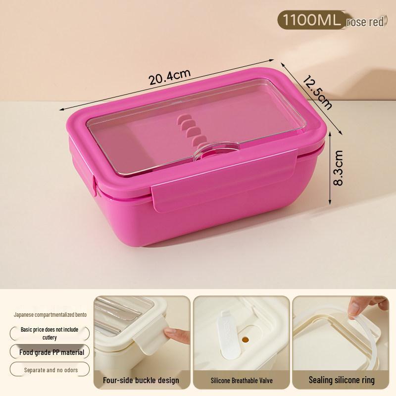 Microwaveable Japanese Bento Box for Office & Students - Fresh-Keeping, With Spoon & Chopsticks, Convenient Compartmented Lunch Box