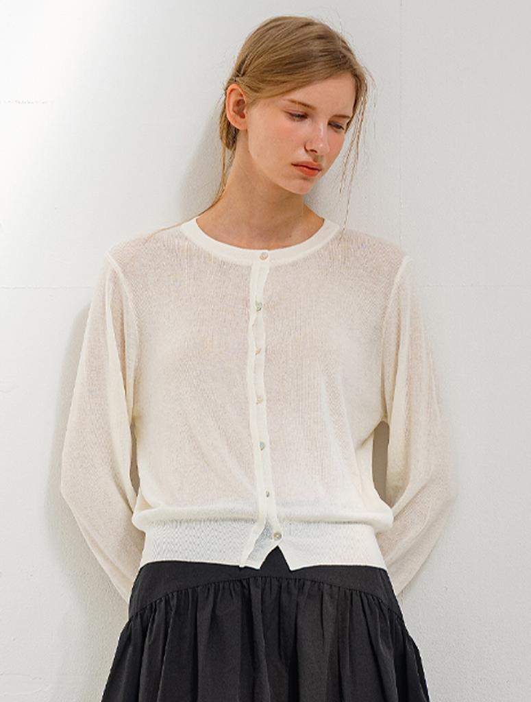 Morelikeit Two-Way Soft Cardigan Ivory