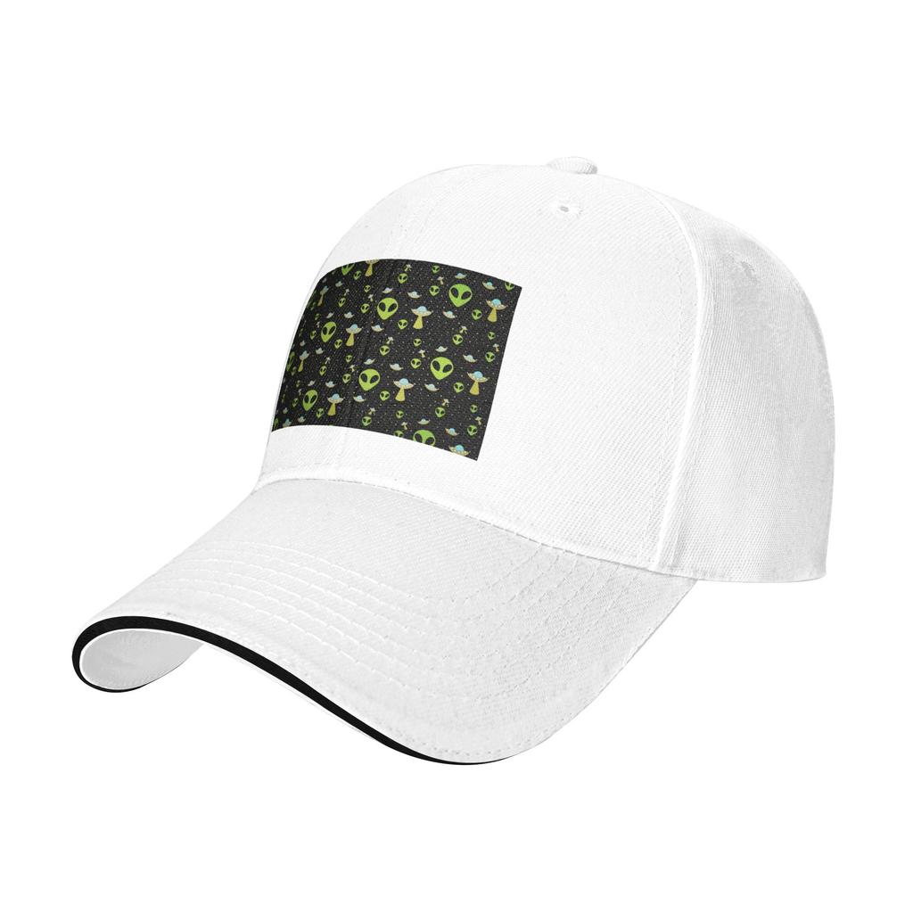 Green Alien Spaceship Pattern Cap Casual Baseball Caps Adjustable Hat Hip Hop Summer Unisex Baseball Hats Customizable