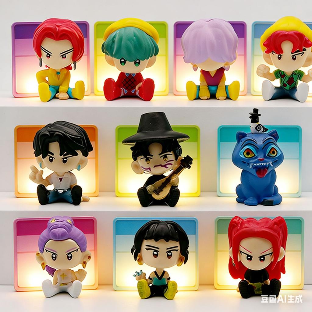 10 Q version of the witch hunter group sitting animation cartoon figure creative doll tide play toy, desktop model