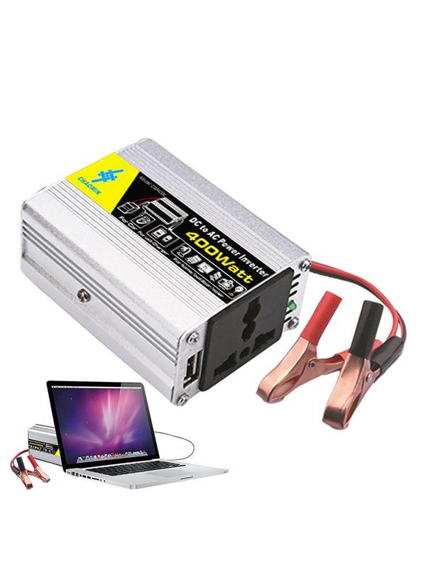 400 В Інвертор Чистої Синусоїди Потужності 12 В Постійного Струму до 220 В Змінного Струму Автомобільний Перетворювач Сонячний Інвертор з 2 Затискачами для Акумулятора для Вантажівки Кемпінгу