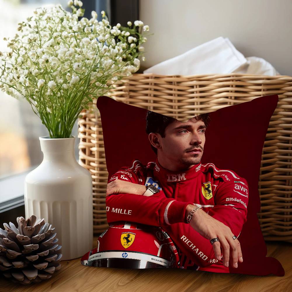 C-Шарль Леклер Гонщик Наволочка Чехол для подушки дивана Домашнее украшение комнаты Детский подарок 16x16Inch