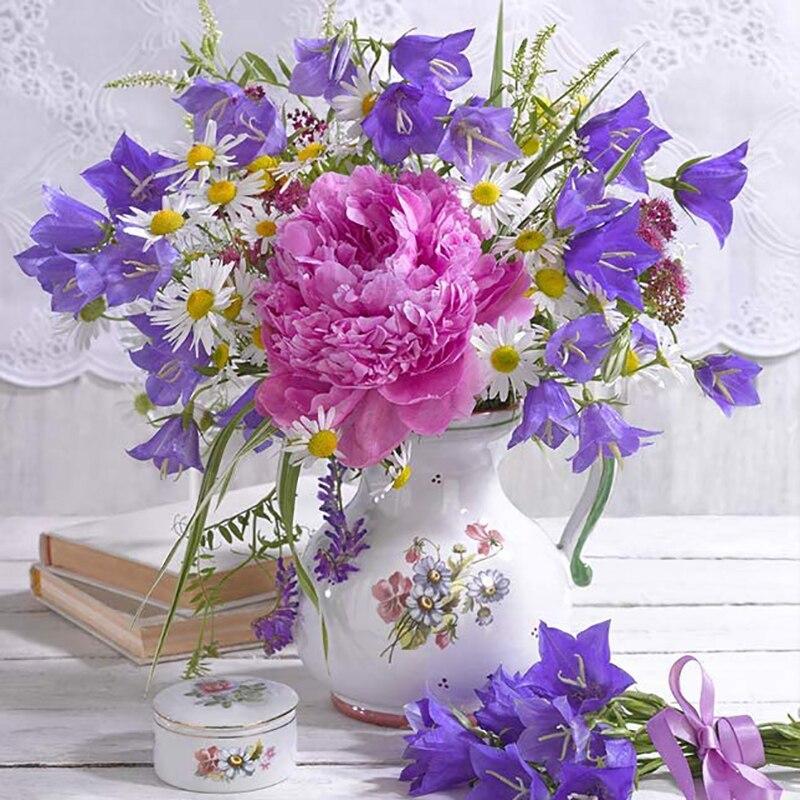 DIY 5D Diamond Painting Vase Diamond Embroidery Rose Flower Cross Stitch Full Round Drill Resin Home Decor Manual Gift