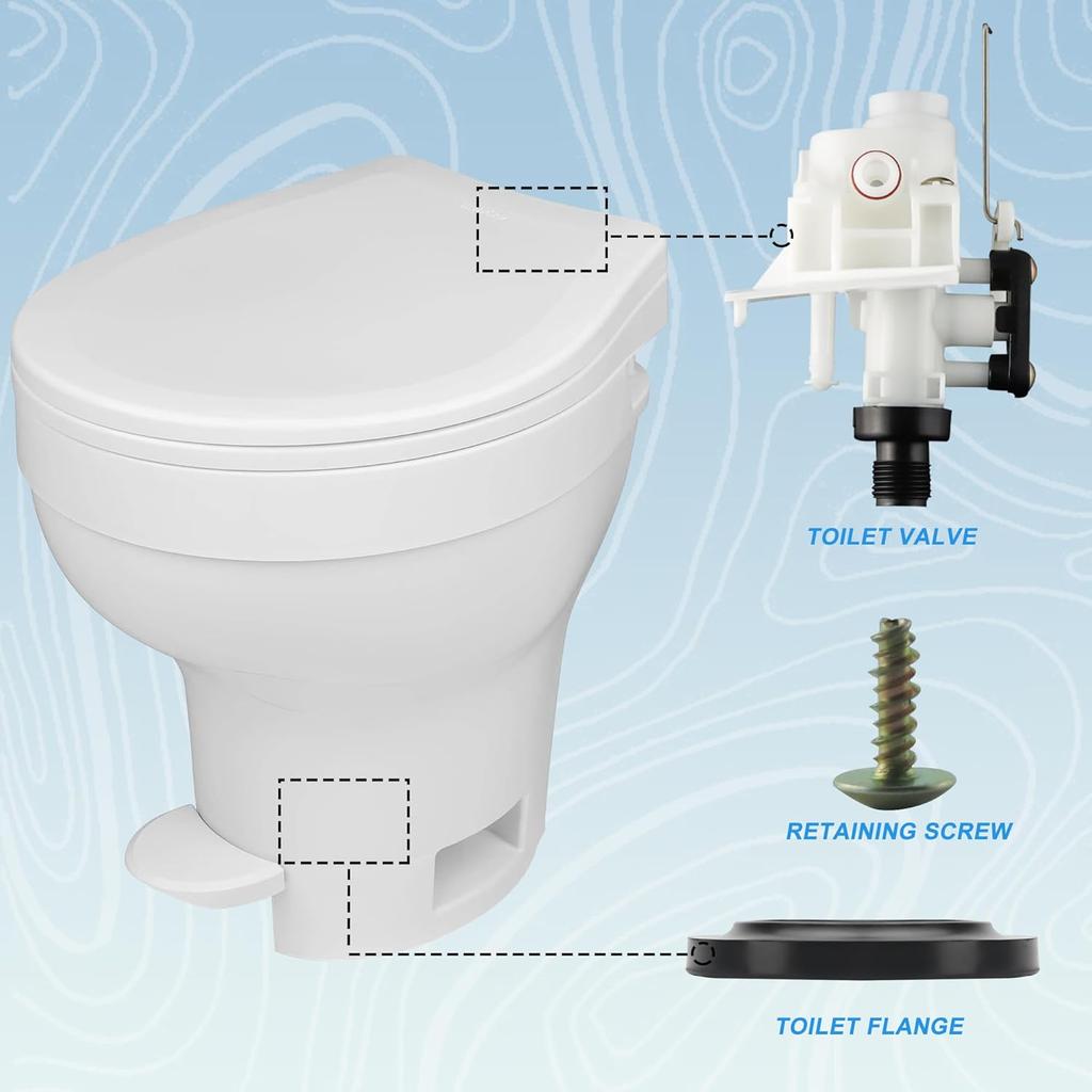 31705 3 31687 31653 RV Toilet Water Valve Kit- Freeze Resistance & Leakage-Resistant RV Toilet Parts For Thetford Aqua-Magic V High And Low By Vypart